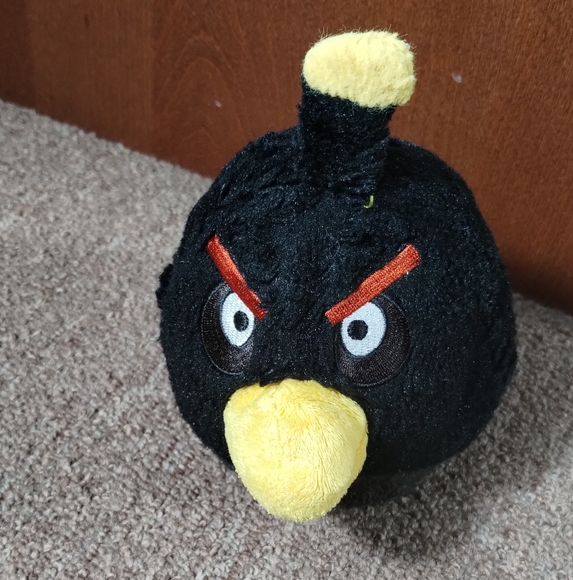 Angry Birds Plush Black Bird Crow Around Toy Stuffed Animal 5" NO SOUND 2010 - Picture 3 of 13
